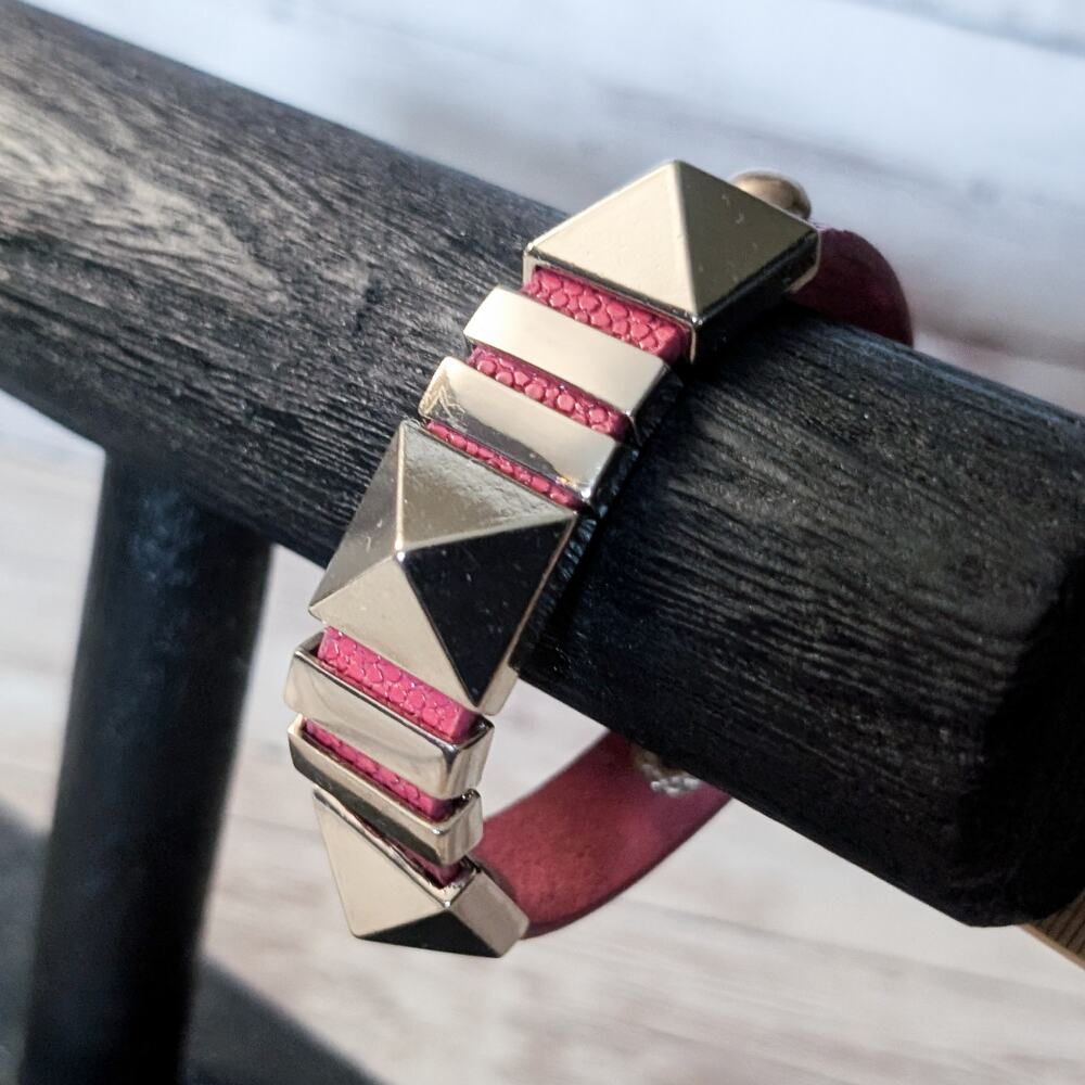 Red with Gold Tone Detail Bracelet - Condition Issues